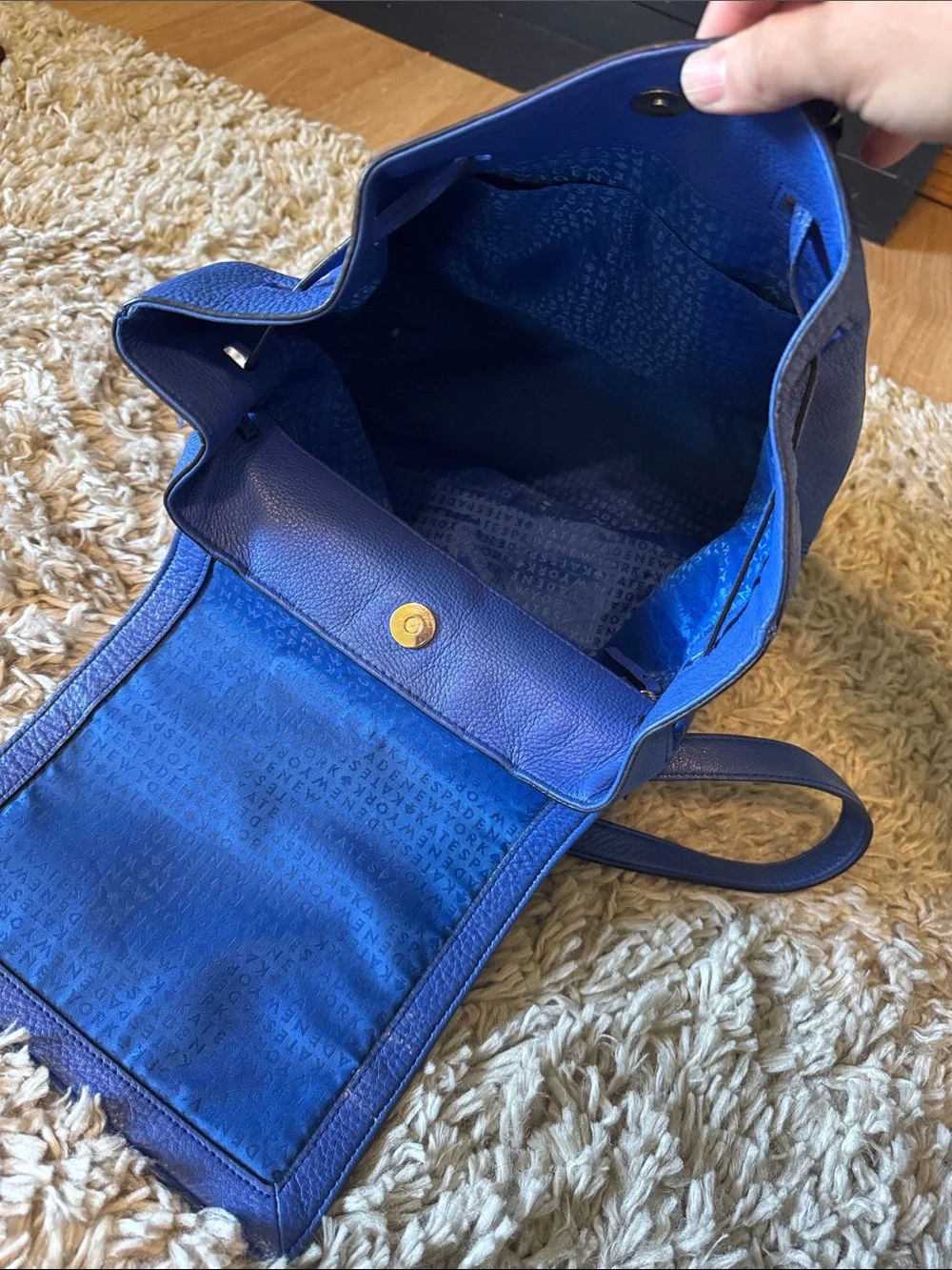 kate spade Blue Leather Tassel Backpack
